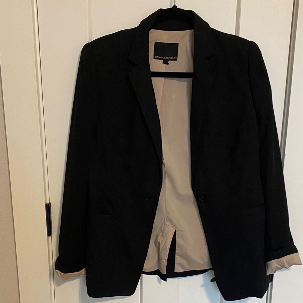 Banana Republic Black Blazer with Cream Lining